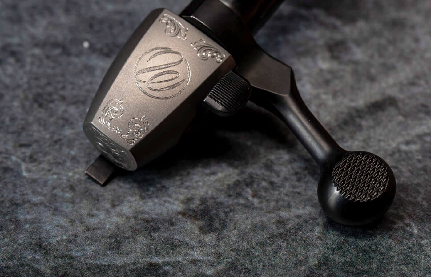 Engraved Ti Bolt Sleeve and Checkered Bolt Knob