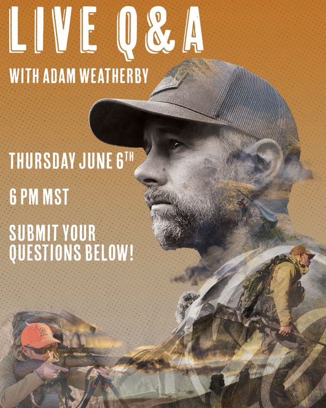 THIS THURSDAY!Tune in for a live Q&A with special guest @adamweatherby From hunting advice to caliber choices to new product questions, we'll answer it all!Drop your questions below and tune in at 6 PM on Thursday on Youtube, Instagram, or Facebook to hear live answers from the crew.#Weatherby #LiveStream