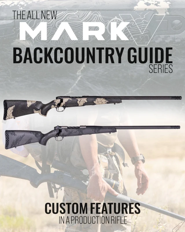 Better than your custom rifle.The brand new Mark V® Backcountry™ Guide series was purpose-built to be the best lightweight mountain rifle and the market and boasts a wide variety of custom features in a production rifle.Learn more at Weatherby.com*No sales through social media*
#Weatherby