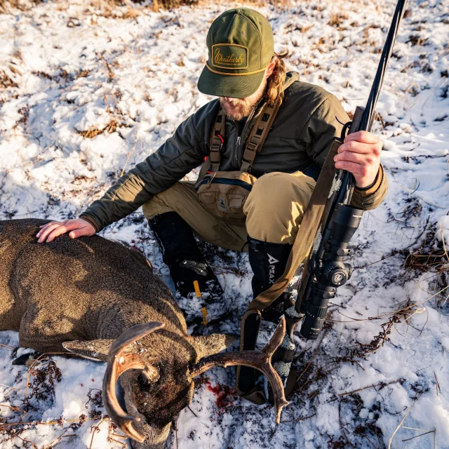 Mark V® 🤝 Mark 5HD@tygrethen chose the Mark V High Country topped with a @leupoldoptics Mark 5HD 3.6-18x44 to get the job done in Kodiak.Tune into Weatherby's latest film "Archipelago" to watch this true Alaskan hunt.#Weatherby #Alaska #Blacktaileddeer