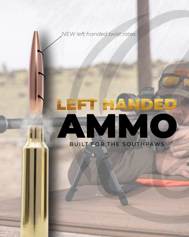 Made for the SouthpawsIntroducing Left Handed Ammo!Lefties, we've heard you, we appreciate you, and this innovation was designed solely for you. It's been too long that we've had right handed twist rates, bullets spinning the wrong way, and companies not paying attention to the southpaws.Innovation is what we do here at Weatherby and we saw the potential to fill a gap in the market for those who just happen to shoot a little different.View the full lineup at Weatherby.com*Not available in any Mark V's, Model 307's, or Vanguards.#Weatherby #401