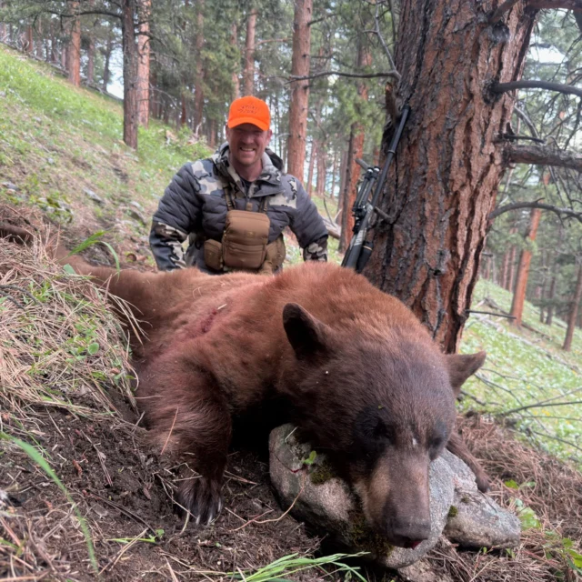 First bear taken with the 25 RPM!Former Weatherby employee @woodstowedges and @high_altitude_hunting took this big boar with the Model 307 Alpine CT and crossed off a lot of firsts. First bear with the 25 RPM, first ever bear for @high_altitude_hunting, and even his first Wyoming hunt. This will be a story that'll be told for years to come and the memories will live on forever!Congratulations!
#Weatherby