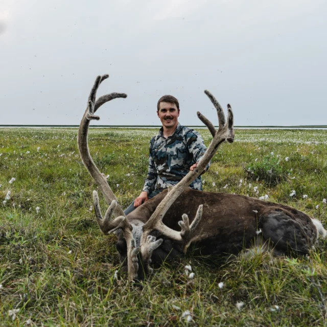 Alaska Caribou: Unique, Challenging and Unforgiving.Weatherby's Firearm Design Engineer, Avery Smieja, recently headed up to Alaska in search of a big Caribou. Read the story about how it went below:"This trip did not fit the category of previous hunts I have done in Alaska and across the West. Some said snow and cold; others said mid-50s and rain. Some suggested muck boots and waders, others said mountain boots with gaiters would be enough. After days of research, one thing I knew for sure: walking across the tundra is incredibly unique and difficult. The weight restrictions for the float plane limited how much we could bring, making the Mark V Backcountry Capra an obvious choice, fully set up with a suppressor it weighed just 6 lbs. After four flights and a sleepless night of travel, we finally landed on the lake that served as our home for the next 8 days.The first day was dedicated to camp set up and glassing. We spotted a bull that one of my buddies would end up shooting. Just as we were breaking down his bull, we noticed two other bulls making their way toward us. Using a dried-up river oxbow, I was able to cut the distance. When I climbed out of the river bottom I ranged the bull at 138 yards. With the 200-yard zero I set with the Capra, I knew the flat-shooting rifle was forgiving even if I was off by a few yards. I took the shot and the 25 RPM went to work. A high shoulder shot with a high velocity round is a match made in heaven. The bull dropped like its legs had instantly vanished.The next four hours were spent breaking down both bulls and loading packs. At 2:30 am we started our pack back to camp and made it back at 6:00 am after a 3-mile packout, all without headlamps; there wasn't a single hour of darkness that night.After days of glassing the river bottoms, we spotted another bull for the last guy in the group to fill his tag. The caribou trotted right towards us and made it to 36 yards before we got the opportunity to fill the third tag of the trip. With tags filled and over 20 miles of walking over some of the most unforgiving tundra ground, we headed back to the lower 48."#Weatherby