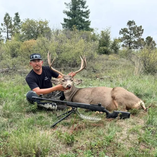 Awesome story sent into us by @msalazar1331 using the Model 307 MZY!"When I first ordered this Weatherby MZY mid July, I didn't know if I was going to get in time for my end of September hunt. When I finally got the muzzy I had less than a week to sight it in. I was able to stack some shots within an inch at 100 yards and felt really confident going into my hunt.The first two days of the hunt were good, was able to glass up several bucks but wasn't able to get a good stalk on anything. When day 3 came, so did the rain. Lucky enough we were able to catch a break in the weather, glass for a little while and turn up this buck. After getting within a hundred yards in some thick stuff, I was able to let off a round. That Hornady bore driver couldn't have performed any better. I'm really pumped with this muzzleloader setup and can't wait to draw another muzzy tag!"Congratulations @msalazar1331#Weatherby